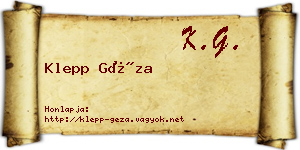 Klepp Géza névjegykártya